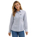Womens Blue Print Snap Shirt