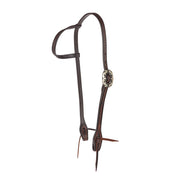 Heavy Oiled Rope Tooling Silver Scroll Double Buckle 5/8 inch Single Ear Headstall