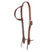 Heavy Oil Harness Leather Floral Silver Bar Single Buckle Single Ear Headstall