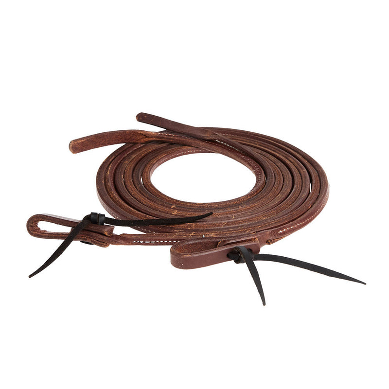 Oiled Rolled 3/8inx 8 Leather Split Reins
