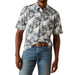 Mens White Tropical Print Polo