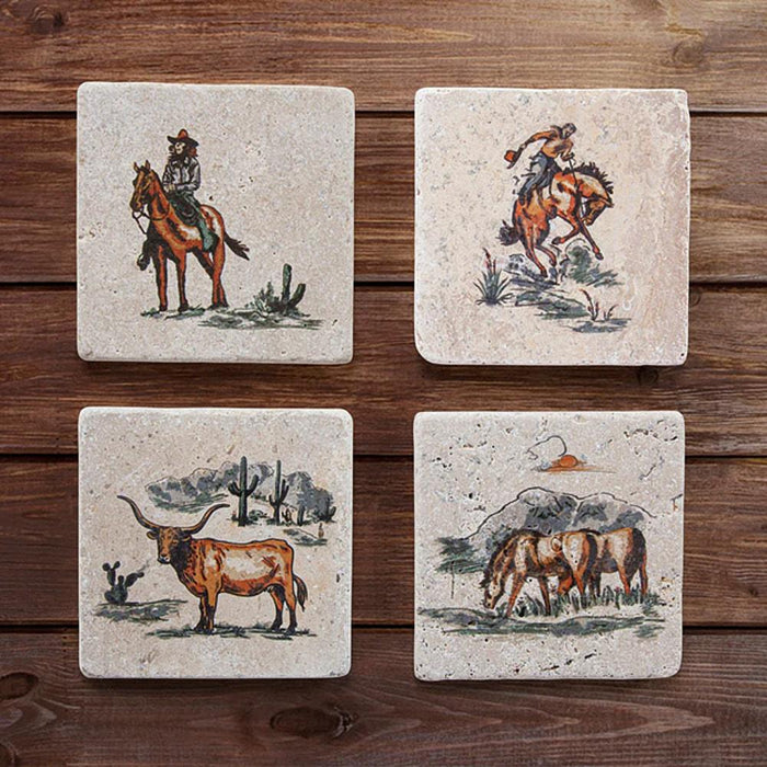 Ranch Life Duffle Bag Coaster Set