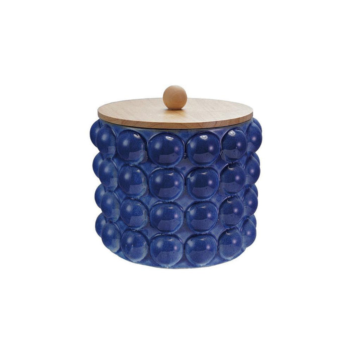 Blue Hobnail Canister with Lid