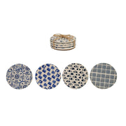 Stoneware Tile Pattern Coaster Set