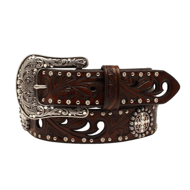 Ladies White Inlay Belt
