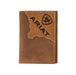 Trifold Two Toned Brown Leather Wallet