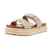 Womens Natural Raffia Flat Sandals