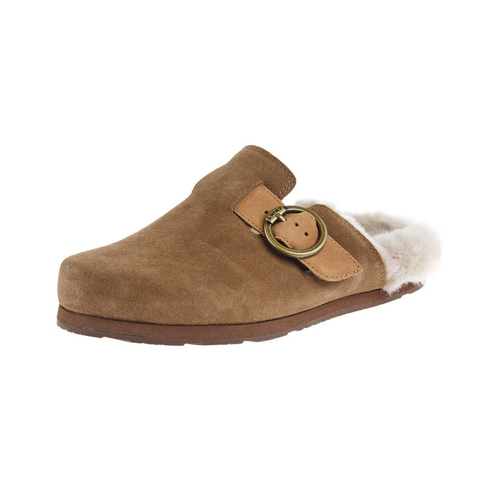 Women's Brown Suede Sherpa Country Mule