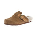 Women's Brown Suede Sherpa Country Mule
