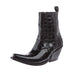 Women's Jade Black Patent Leather Croc Print Bootie