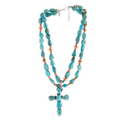 Cross Pendent with Turquoise Spiney Neck