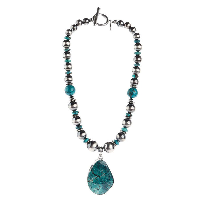 Freeform Turquoise Nuggets Necklace