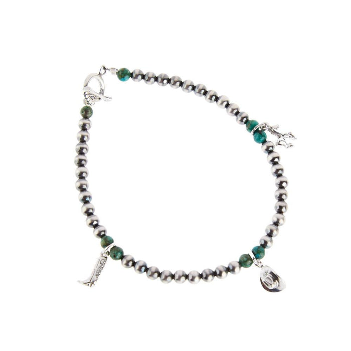Tiny Charm with Turquoise Bracelet