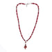 Coral Oval Dangle Pendent Necklace