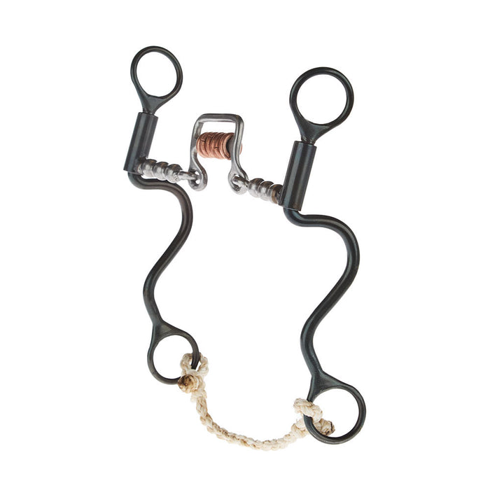 8in Cheek Smooth Square Port Copper Rings Bit with Solid Bead Mouth Piece