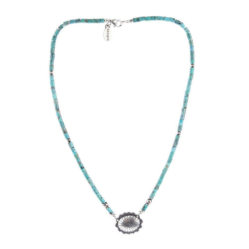 Turquoise Tube with Concho Necklace