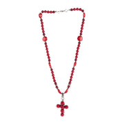 Coral Cross Necklace