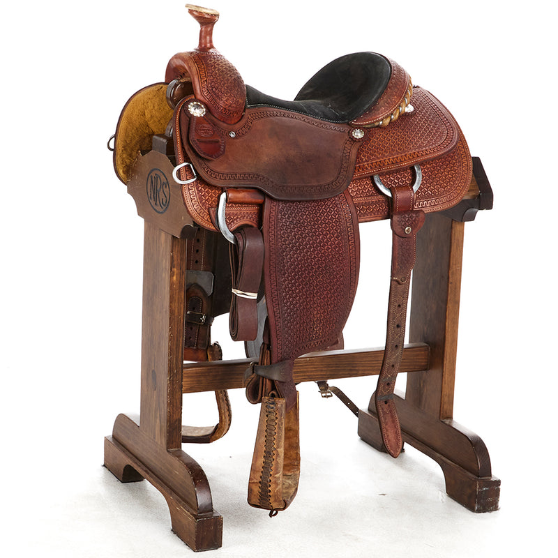 Used 14in Waffle Stamp with Rope Border Team Roper