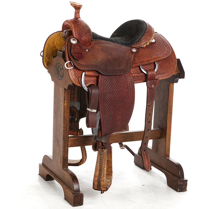 Used 14in Waffle Stamp with Rope Border Team Roper