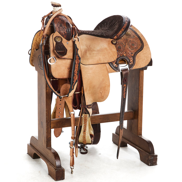 Used 15in Half Breed Sunflower All Around Saddle