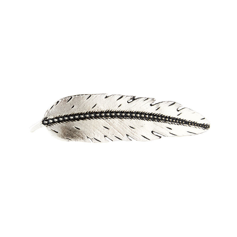 Silver and Black 4in Feather Hat Pin