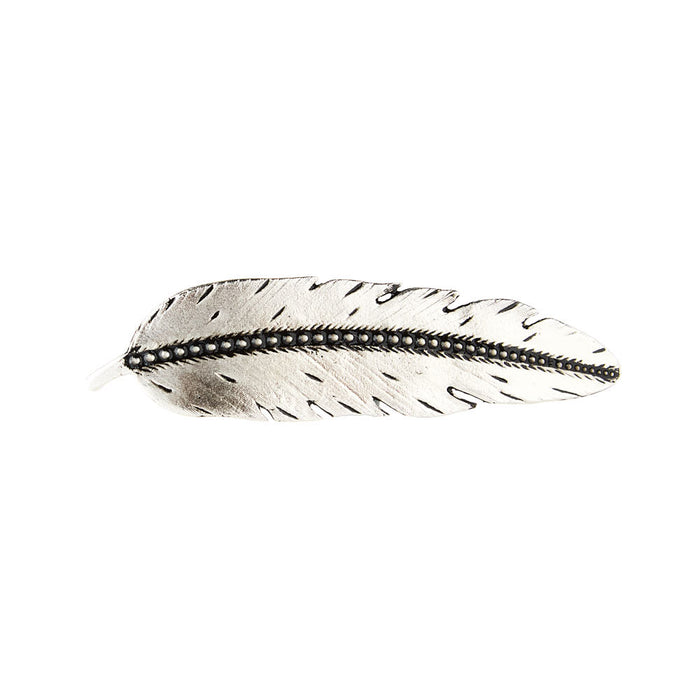 Silver and Black 4in Feather Hat Pin