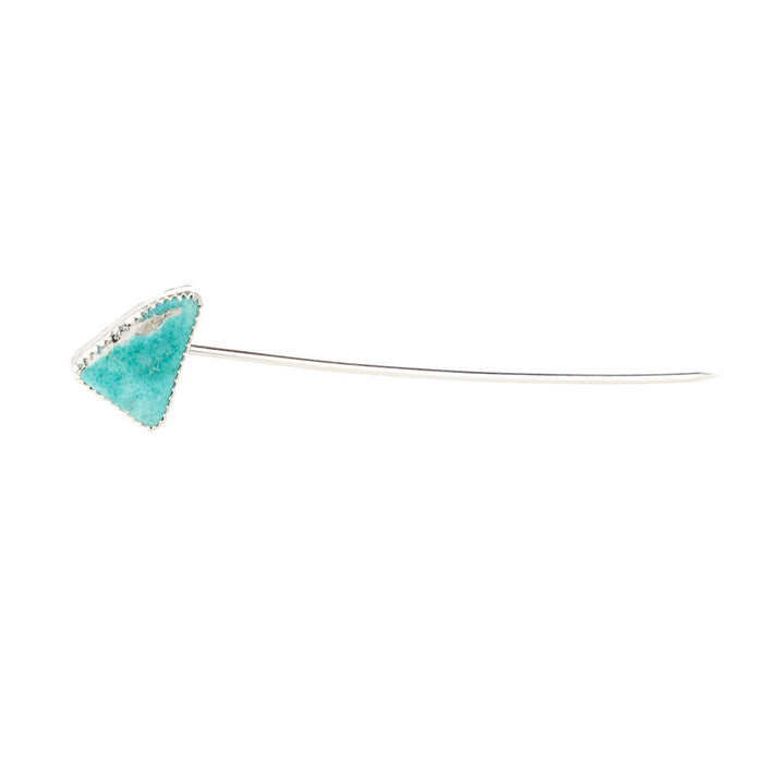 T5 Silver Medium to Large Turquoise Stone Metal Toothpick and Hat Accessory