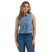 Women's Printed Denim Crop