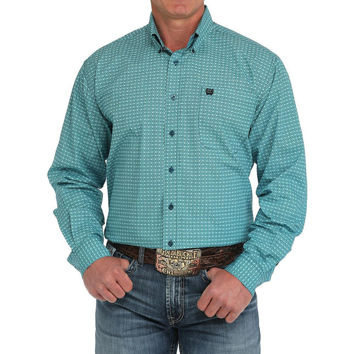 Men's Turquoise Long Sleeve Shirt