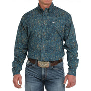 Men's Blue Paisley Classic Fit Shirt