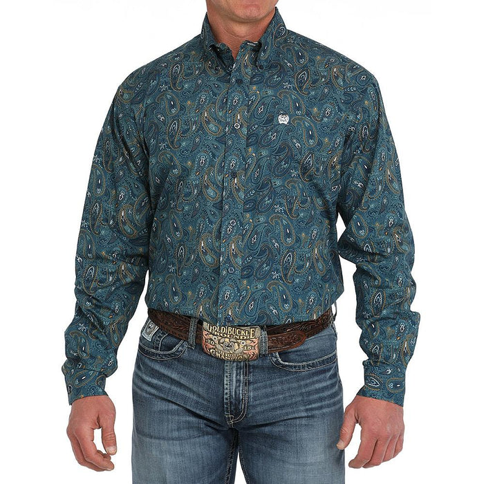 Men's Blue Paisley Classic Fit Shirt