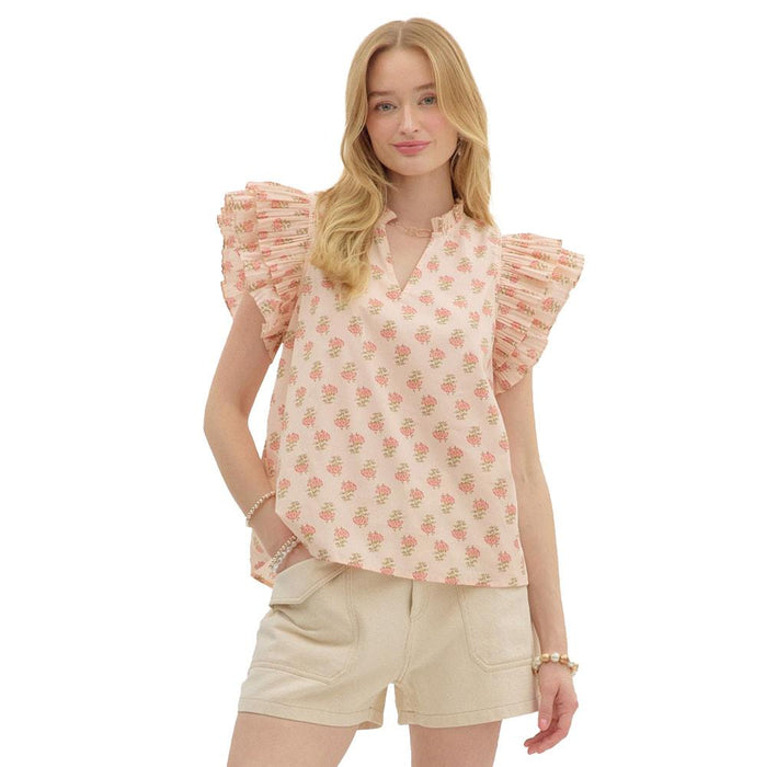 Women's Peach Print Top