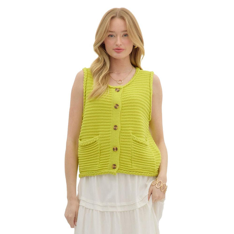 Women's Chartreuse Fashion Vest