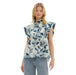 Women's Navy Floral Print Top