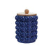 Blue Raised Dots Hobnail Canister with Lid