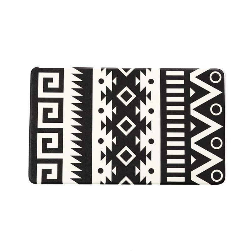 Black and White Southwest Anti-Fatigue Kitchen Floor Mat