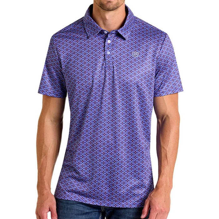 Men's Purple Mini Aztec Polo