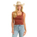 Women's Brown Floral Knit Tank