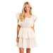 Women's Flutter Sleeve Mini Dress