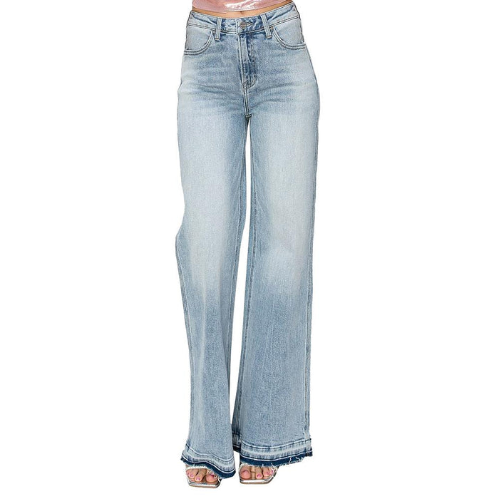 Women's Light High Rise Shadow Hem Jeans