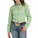 Women's Lime Printed Button Down