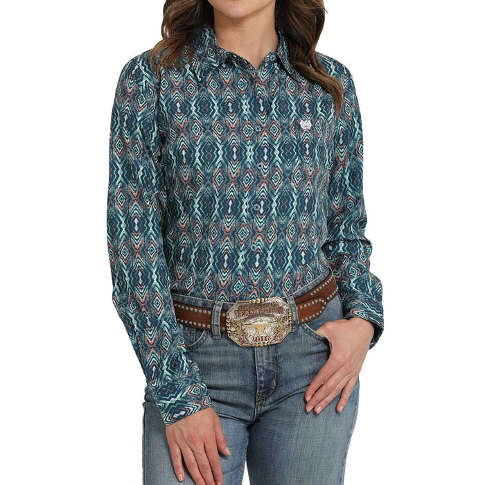 Women's Navy Printed ArenaFlex Shirt