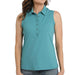 Women's Blue Sleeveless Polo