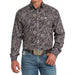Men's Pink Paisley Long Sleeve Button Shirt