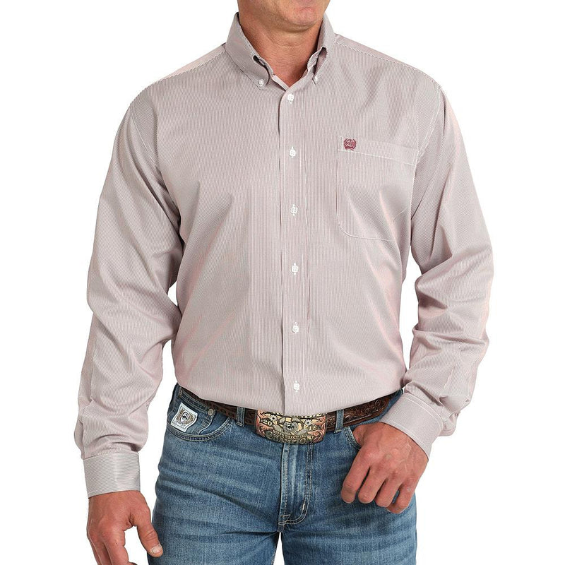 Men's Pink Tencel Long Sleeve Button Shirt