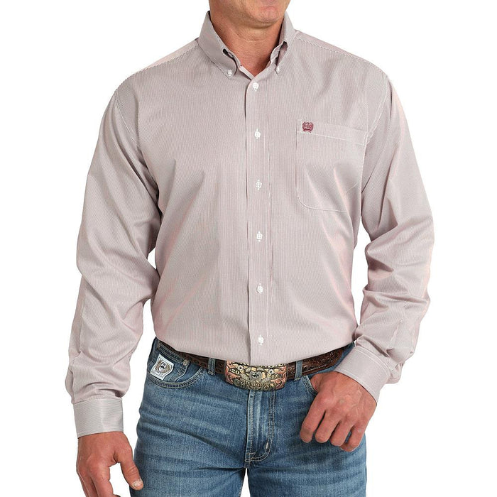 Men's Pink Tencel Long Sleeve Button Shirt
