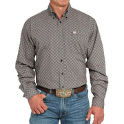 Men's Grey Long Sleeve Button Shirt