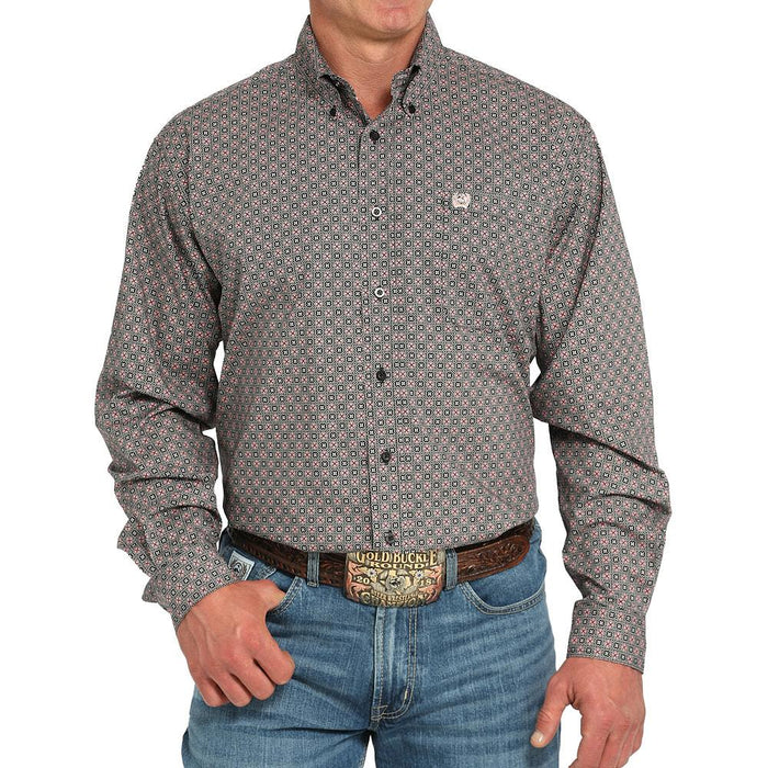 Men's Grey Long Sleeve Button Shirt