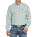 Men's Turquoise Plaid Long Sleeve Button Shirt