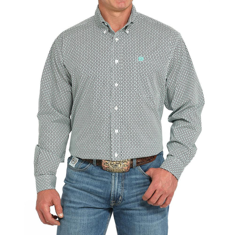 Men's Printed Long Sleeve Button Shirt